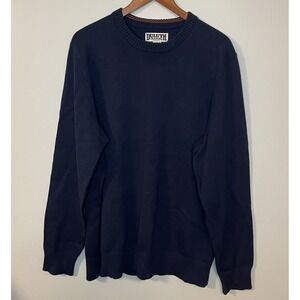 Duluth Trading Sweater Men's Size L Strongarm Crew Blue Knit Cotton Pullover